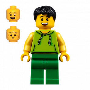 Фигурка Lego 973pb2735 Lime Sleeveless Hoodie Male City People twn351 1 Б/У - Retromagaz