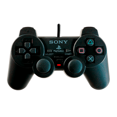 Геймпад Проводной Sony PlayStation 1 DualShock SCPH-1200 Black 2m Б/У Нормальный - Retromagaz