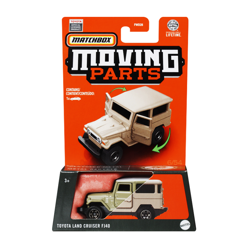 Тематическая Машинка Matchbox Toyota Land Cruiser FJ40 Moving Parts 1:64 FWD28/HVN18 Tan - Retromagaz