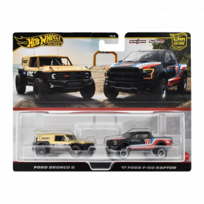 Машинка Premium Hot Wheels Ford Bronco R / F-150 Raptor 2-Packs 1:64 HRR77 Gold 2шт - Retromagaz