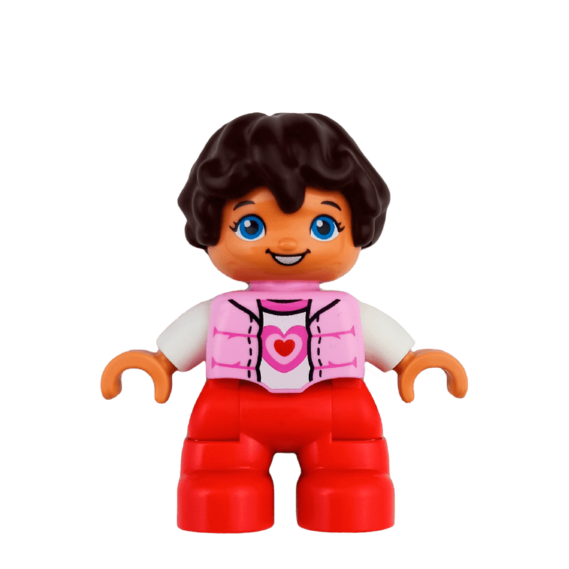 Фигурка Lego Girl Red Legs Bright Pink Top Duplo 47205pb057 Б/У - Retromagaz
