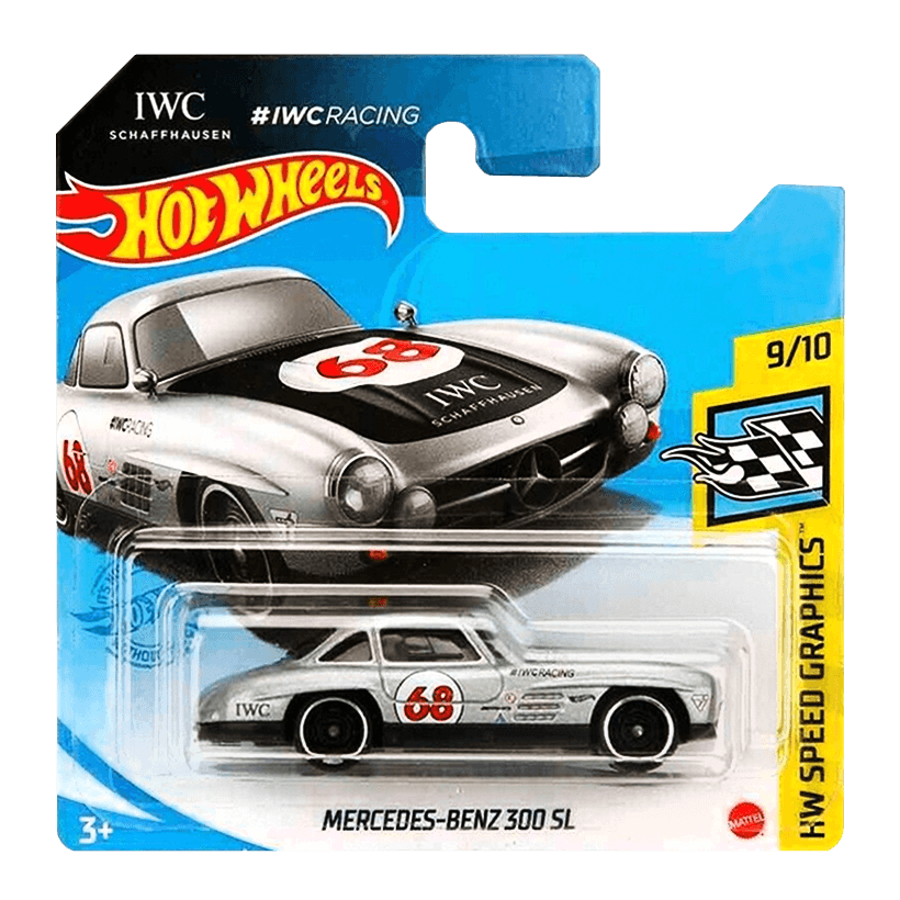 Машинка Базовая Hot Wheels IWC Schaffhausen Mercedes-Benz 300 SL Speed Graphics 1:64 GRY47 Silver - Retromagaz
