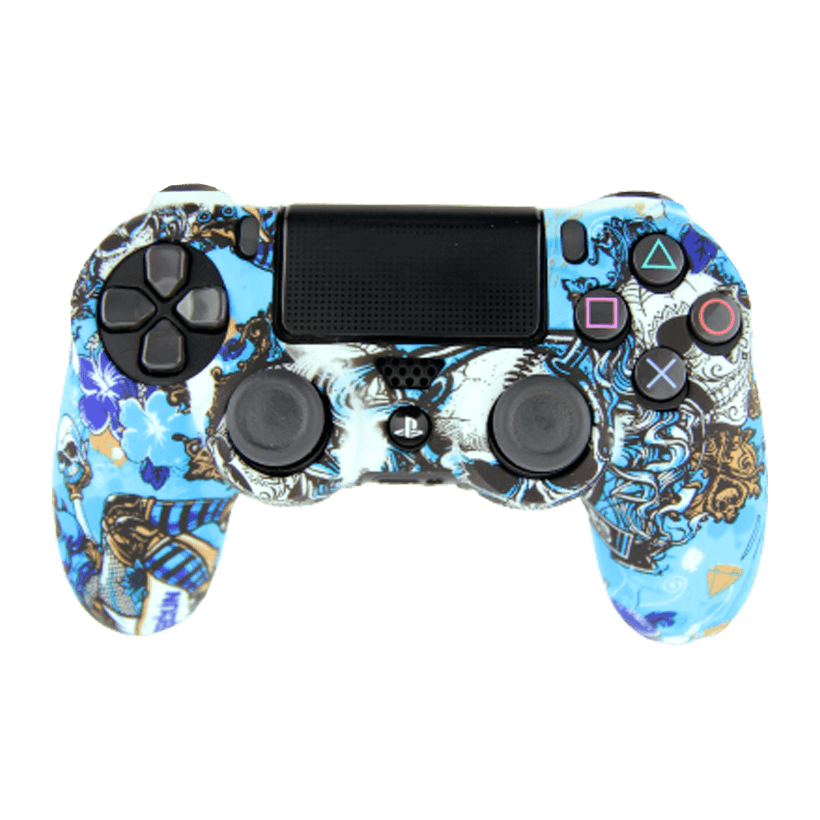 Чохол Силіконовий RMC PlayStation 4 Skulls Blue Новий - Retromagaz
