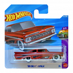 Машинка Базовая Hot Wheels 59 Chevy Impala Layin Low 1:64 JJJ15 Red - Retromagaz
