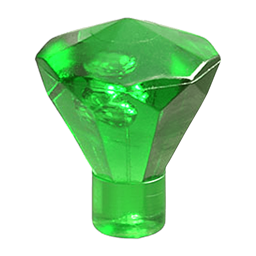 Скала 20шт Lego Драгоценность Jewel 24 Facet 1 x 1 30153 28556 4113955 6247788 Trans-Green Б/У - Retromagaz