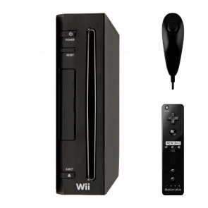 Набір Консоль Nintendo Wii RVL-001 Europe 512MB Black Без Геймпада Б/У  + Контролер Бездротовий RMC Remote Plus Новий + Контролер Дротовий  Nunchuk Новий - Retromagaz