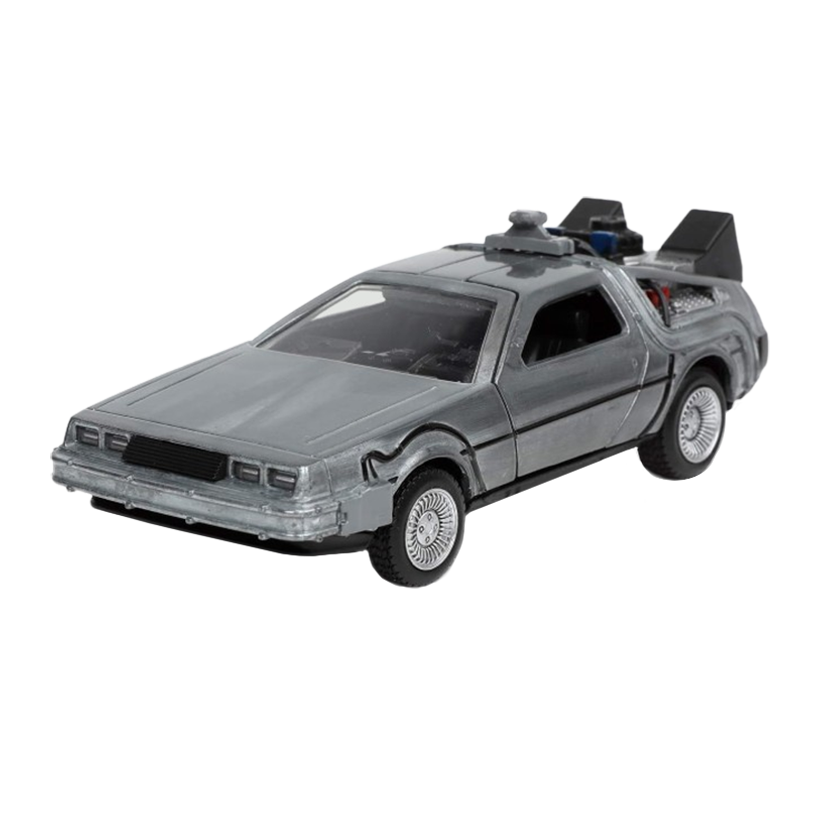 Машинка Jada Delorean DMC-12 Back to the Future 1 Time Machine 1:32 Silver - Retromagaz