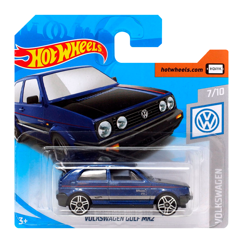 Машинка Базовая Hot Wheels Volkswagen Golf MK2 Volkswagen 1:64 FYF76 Dark Blue - Retromagaz