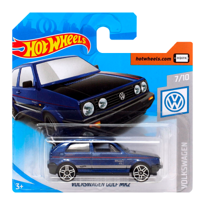 Машинка Базова Hot Wheels Volkswagen Golf MK2 Volkswagen 1:64 FYF76 Dark Blue - Retromagaz