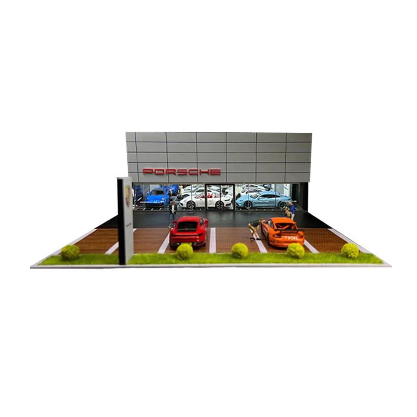 Диорама G-Fans Porsche Center Building 1:64 710031 Black - Retromagaz