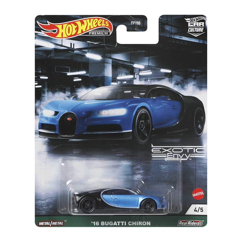 Машинка Premium Hot Wheels '16 Bugatti Chiron Exotic Envy 1:64 GRJ76 Blue - Retromagaz