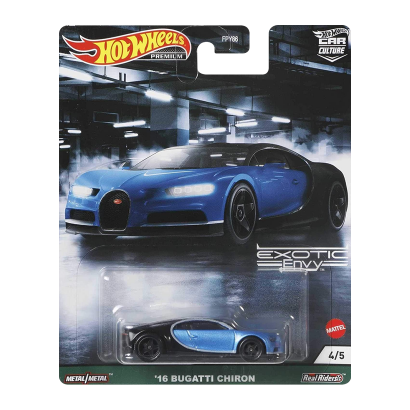 Машинка Premium Hot Wheels '16 Bugatti Chiron Exotic Envy 1:64 GRJ76 Blue - Retromagaz