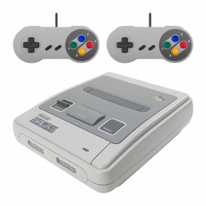 Набір Консоль Nintendo SNES FAT Europe Light Grey Б/У + Геймпад Дротовий RMC Grey 1.5m Новий 2 шт - Retromagaz