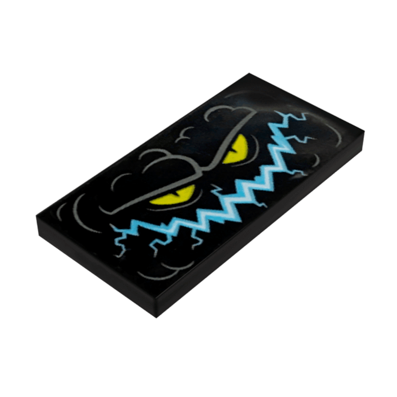 Плитка Lego Декоративная Cloud Creature Face With Medium Blue Electrified Sinister Smile and Yellow Eye 2 x 4 87079pb0408 6176606 Black Б/У - Retromagaz