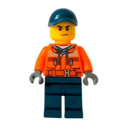 Фігурка Lego 973pb1895 Worker Male Orange Safety Jacket City Construction cty0641 1 Б/У - Retromagaz