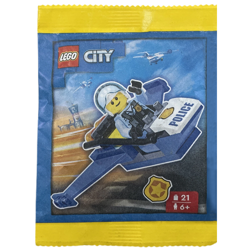 Конструктор Lego Фигурка Policeman with Jet Paper Bag City 952307 cty1618 Новый - Retromagaz