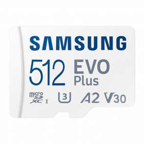 Карта Памяти Samsung Evo Plus UHS-I U3 V30 A2 + SD Adapter 512GB - Retromagaz
