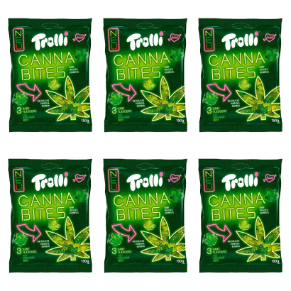 Набір Цукерки Жувальні Trolli Cannabites 150g 6шт - Retromagaz