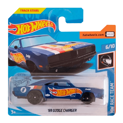 Машинка Базовая Hot Wheels '69 Dodge Charger Race Team 1:64 FYC73 Dark Blue - Retromagaz