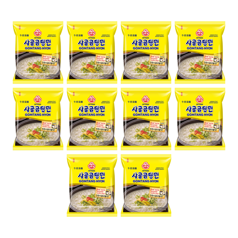 Набор Лапша 10шт Ottogi Gomtang Myon Рамьон со Вкусом Говядины Неострая 110g - Retromagaz