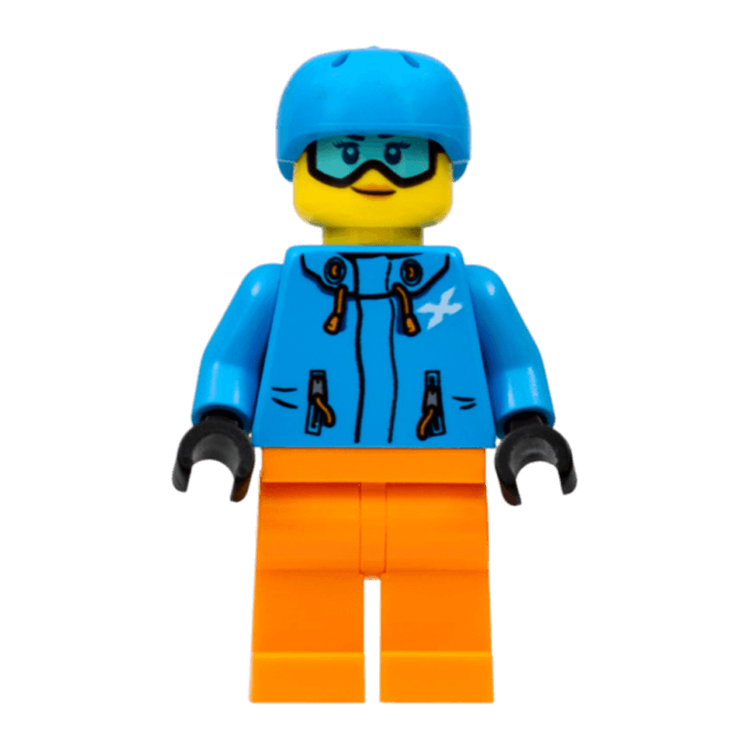 Фігурка Lego Recreation 973pb3412 Skier Female Dark Azure Jacket and Helmet City cty0991 1 Б/У - Retromagaz