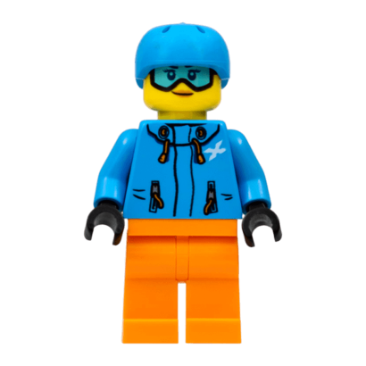 Фігурка Lego 973pb3412 Skier Female Dark Azure Jacket and Helmet City Recreation cty0991 1 Б/У - Retromagaz
