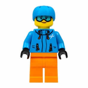 Фигурка Lego 973pb3412 Skier Female Dark Azure Jacket and Helmet City Recreation cty0991 1 Б/У