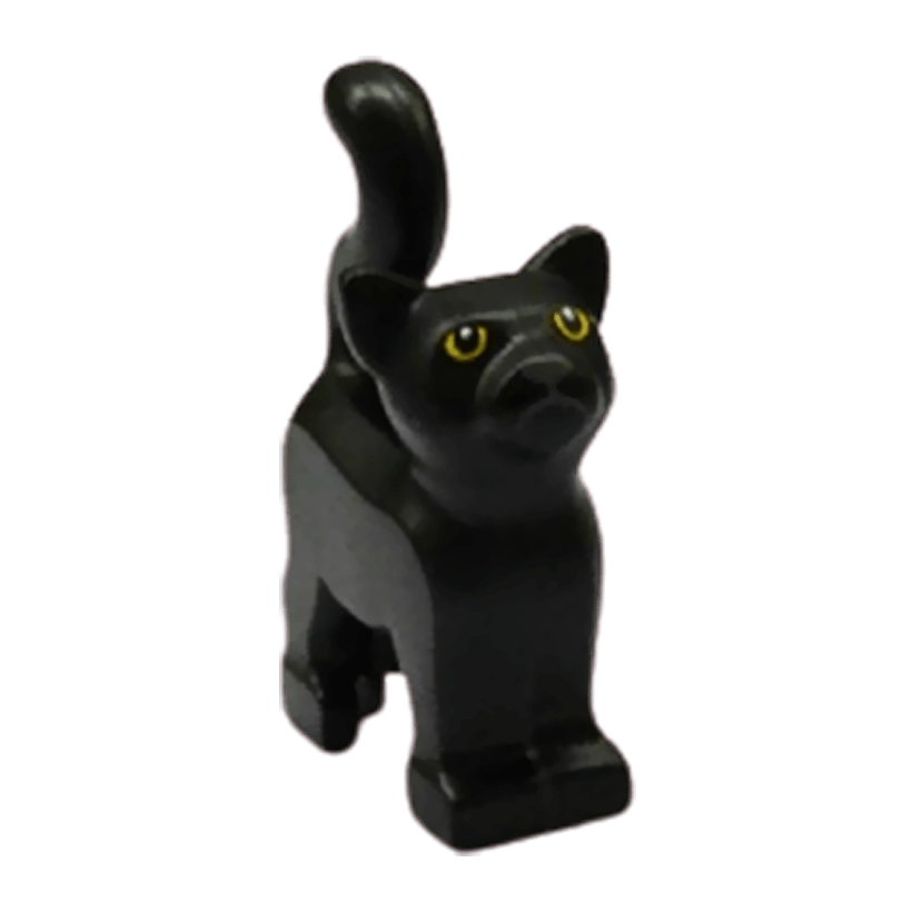 Фигурка Lego Земля Cat Yellow Eyes and Dark Bluish Gray Nose and Mouth Animals 13786pb03 6122110 Black Б/У - Retromagaz