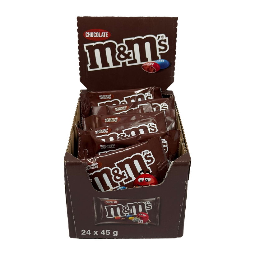 Набір Драже M&M's 24шт з Шоколадом 45g - Retromagaz