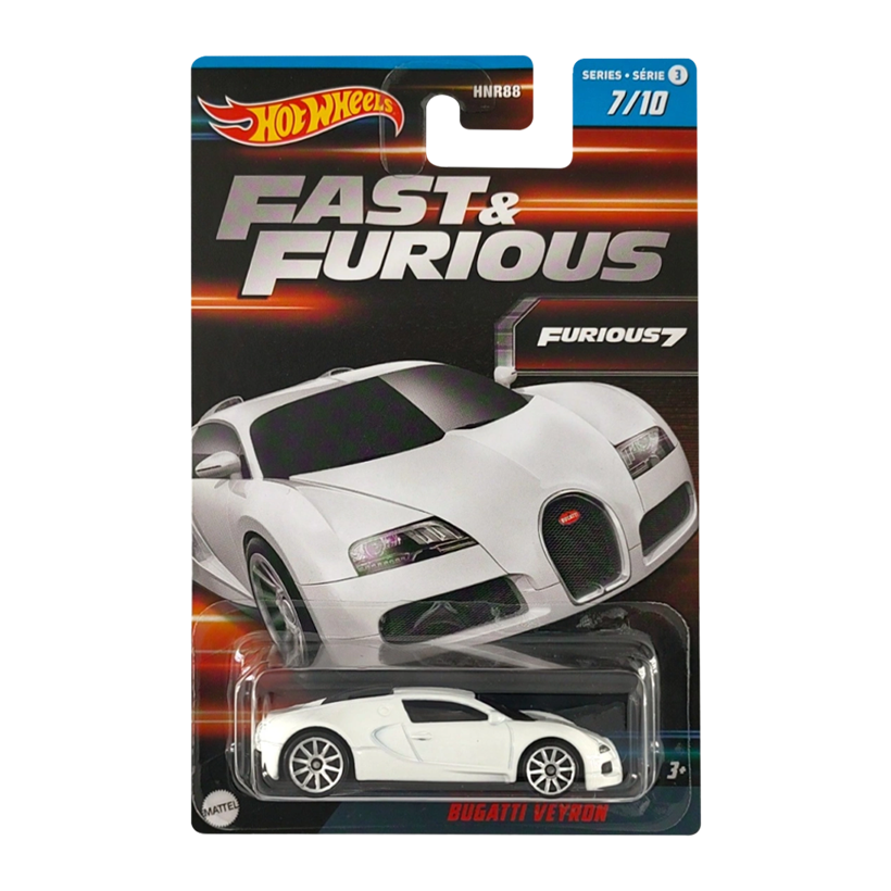 Тематична Машинка Hot Wheels Bugatti Veyron Fast & Furious 1:64 HNR88/HNT17 White - Retromagaz