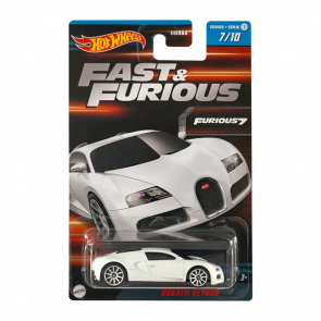 Тематична Машинка Hot Wheels Bugatti Veyron Fast & Furious HNR88/HNT17 White Новий - Retromagaz