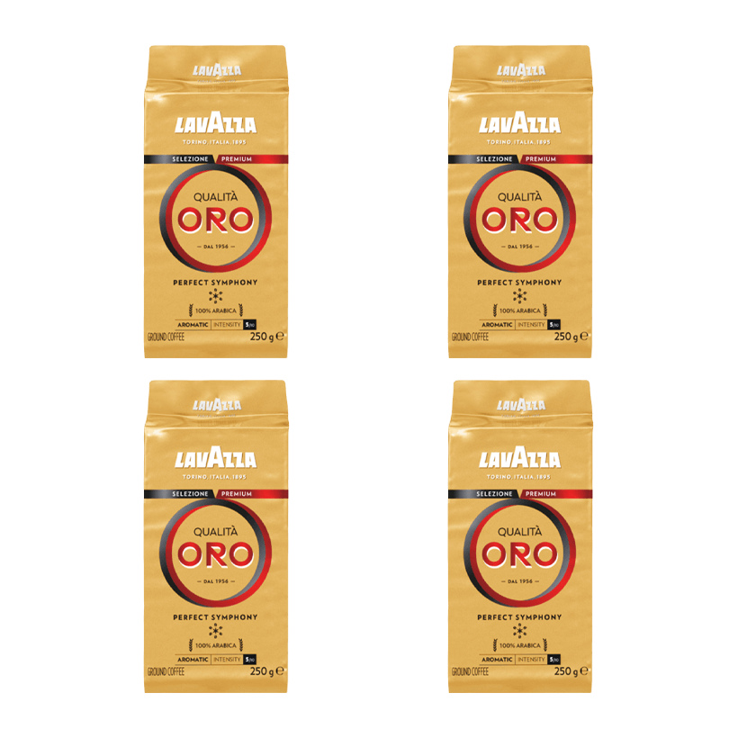 Набор Кофе Молотый 4шт Lavazza Qualita Oro 250g - Retromagaz