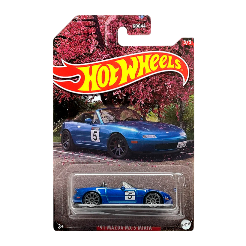 Тематическая Машинка Hot Wheels '91 Mazda MX-5 Miata Japanese Classics 1:64 HLK17 Blue - Retromagaz