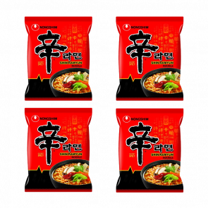 Набор Лапша Nongshim 4шт Shin Ramyun Грибы Овощи Острая 120g - Retromagaz
