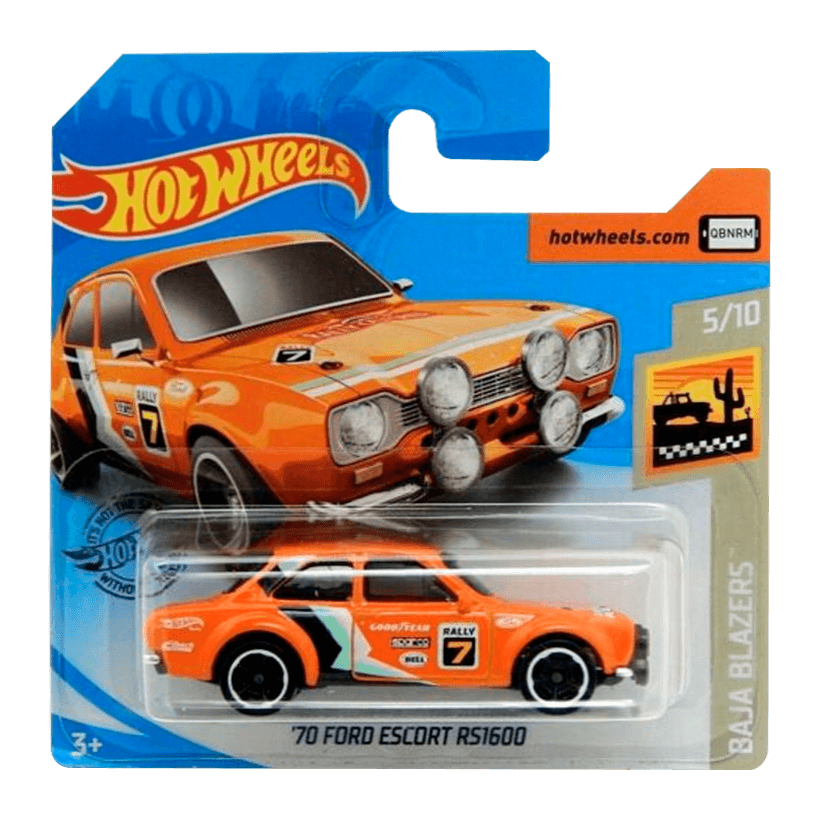 Машинка Базовая Hot Wheels '70 Ford Escort RS1600 Baja Blazers 1:64 GHB86 Orange - Retromagaz