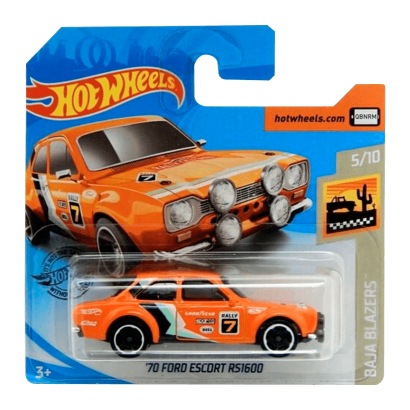 Машинка Базова Hot Wheels '70 Ford Escort RS1600 Baja Blazers 1:64 GHB86 Orange - Retromagaz