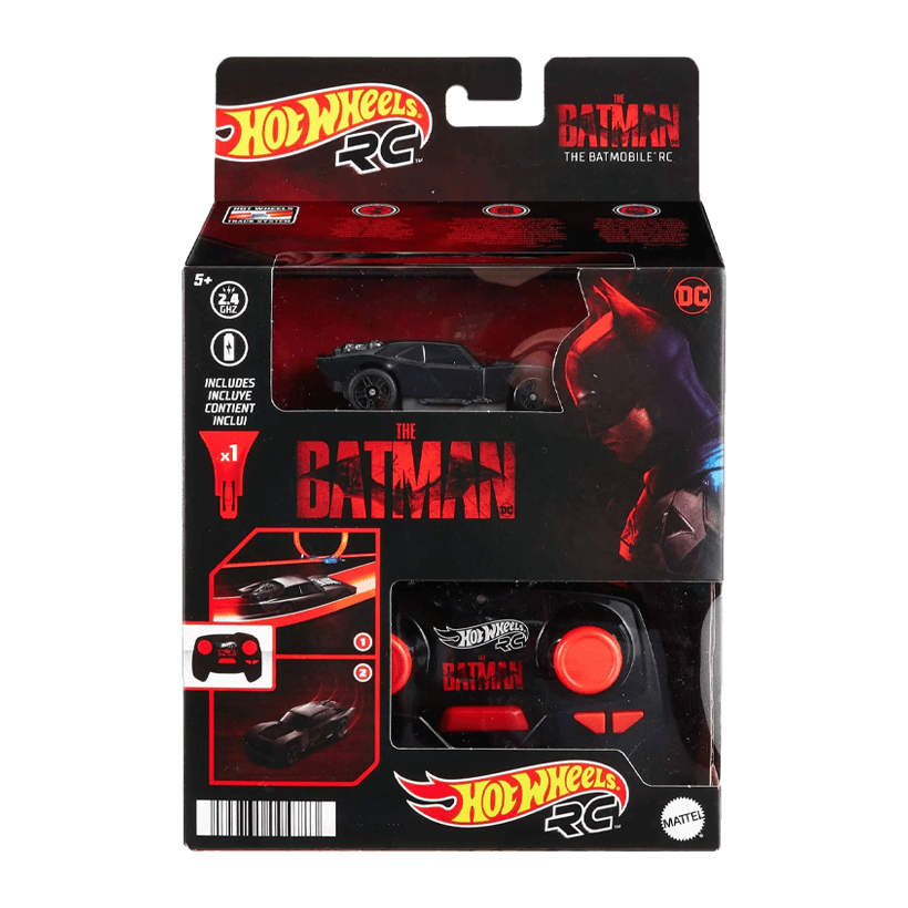 Машинка Радіокерована Hot Wheels R/C The Batman Batmobile Vehicle HBL43 1:64 Black - Retromagaz