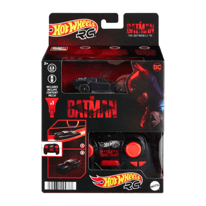 Машинка Радіокерована Hot Wheels R/C The Batman Batmobile Vehicle HBL43 1:64 Black - Retromagaz