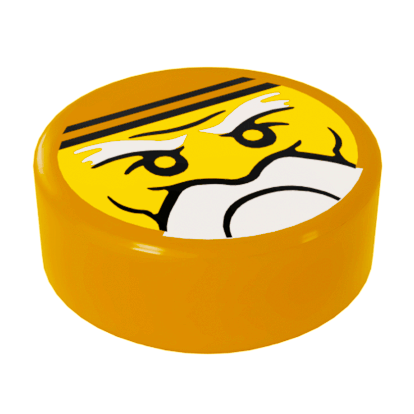 Плитка 2шт Lego Круглая Декоративная Ninjago Trapped Sensei Wu Pattern 1 x 1 98138pb044 6137038 Pearl Gold Б/У - Retromagaz
