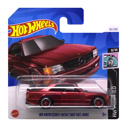 Машинка Базова Hot Wheels '89 Mercedes-Benz 560 SEC AMG Super Treasure Hunt STH Modified 1:64 HTF33 Red - Retromagaz