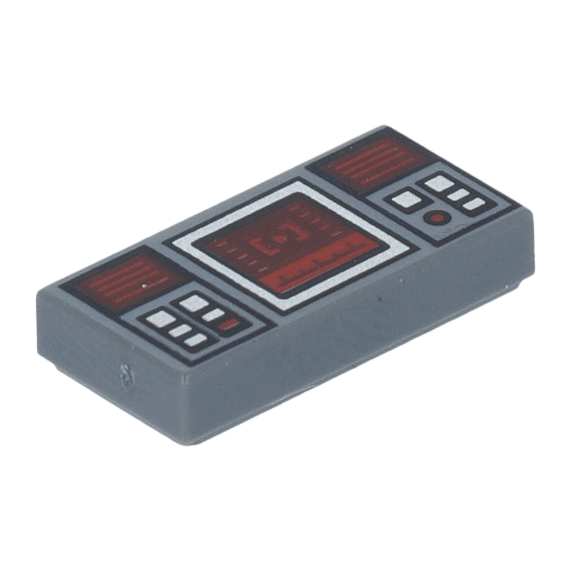 Плитка 2шт Lego Декоративная Groove with SW Dark Red Target Screen Dark Red and Silver Buttons 1 x 2 3069bpb0777 6291791 Dark Bluish Grey Б/У - Retromagaz