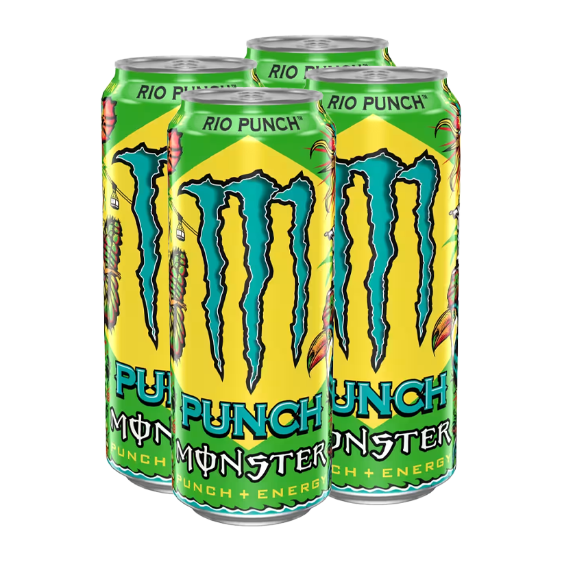 Набір Напій Енергетичний 4шт Monster Energy Juice Rio Punch 500ml - Retromagaz