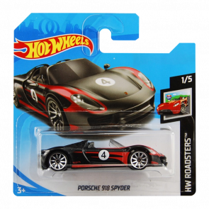Машинка Базовая Hot Wheels Porsche 918 Spyder Roadsters 1:64 FYD27 Black - Retromagaz