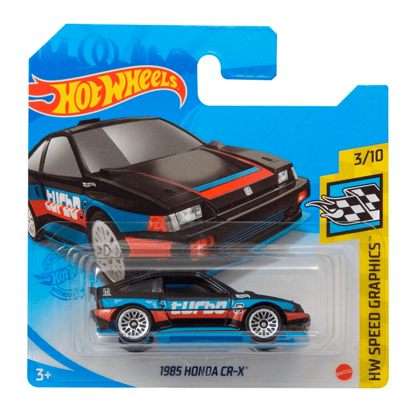 Машинка Базовая Hot Wheels 1985 Honda CR-X Speed Graphics 1:64 GTC57 Black - Retromagaz