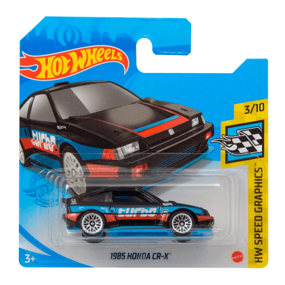 Машинка Базова Hot Wheels 1985 Honda CR-X Speed Graphics 1:64 GTC57 Black - Retromagaz