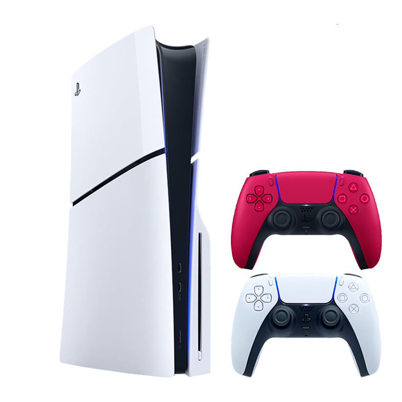 Набір Консоль Sony PlayStation 5 Slim Blu-ray 1TB White Новий + Геймпад Бездротовий DualSense Cosmic Red - Retromagaz