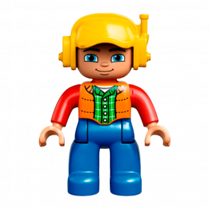 Фигурка Lego Blue Legs Orange Vest Duplo Boy 47394pb231a Б/У