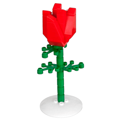 Растение Lego Red Rose Glued Цветок 852786 4585379 Red Б/У - Retromagaz