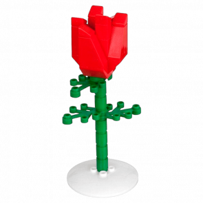 Растение Lego Red Rose Glued Цветок 852786 4585379 Red Б/У - Retromagaz