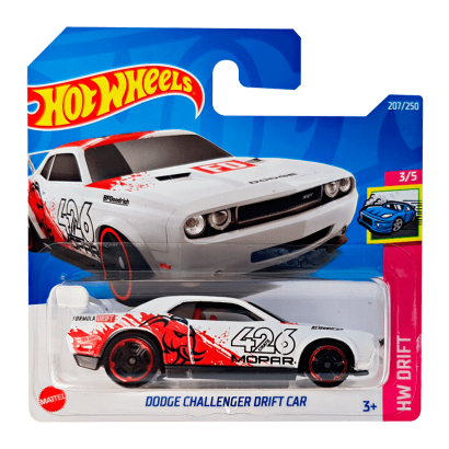 Машинка Базовая Hot Wheels Dodge Challenger Drift Car Drift 1:64 HCV88 White - Retromagaz